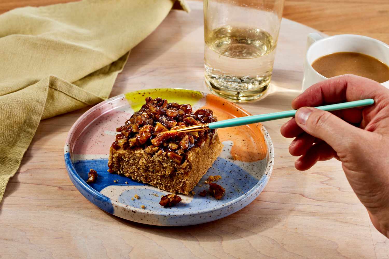 Sticky Bun Baked Oats on set being styled
