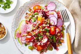 Beat and barley salad