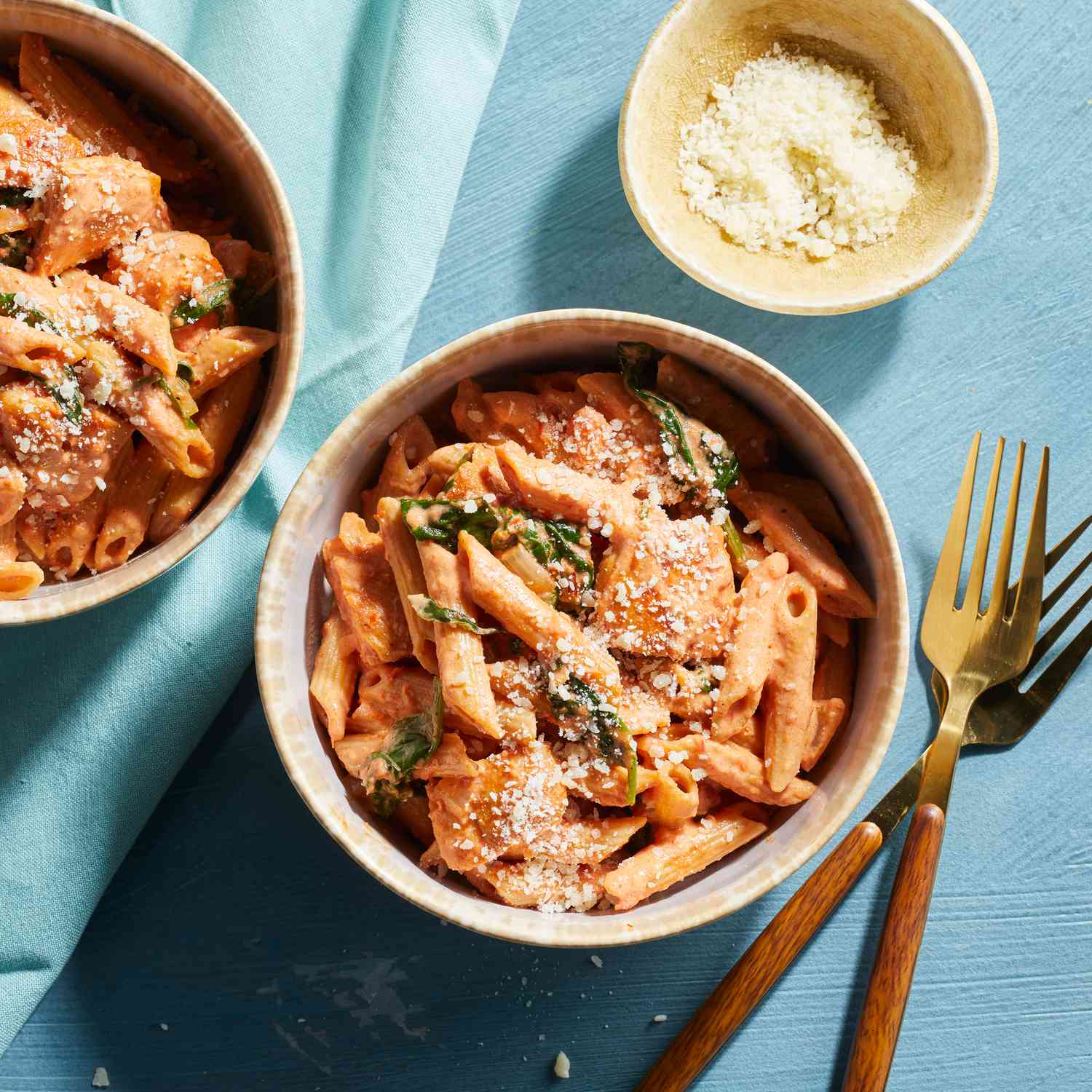 Creamy Penne alla Vodka with Chicken and Spinach