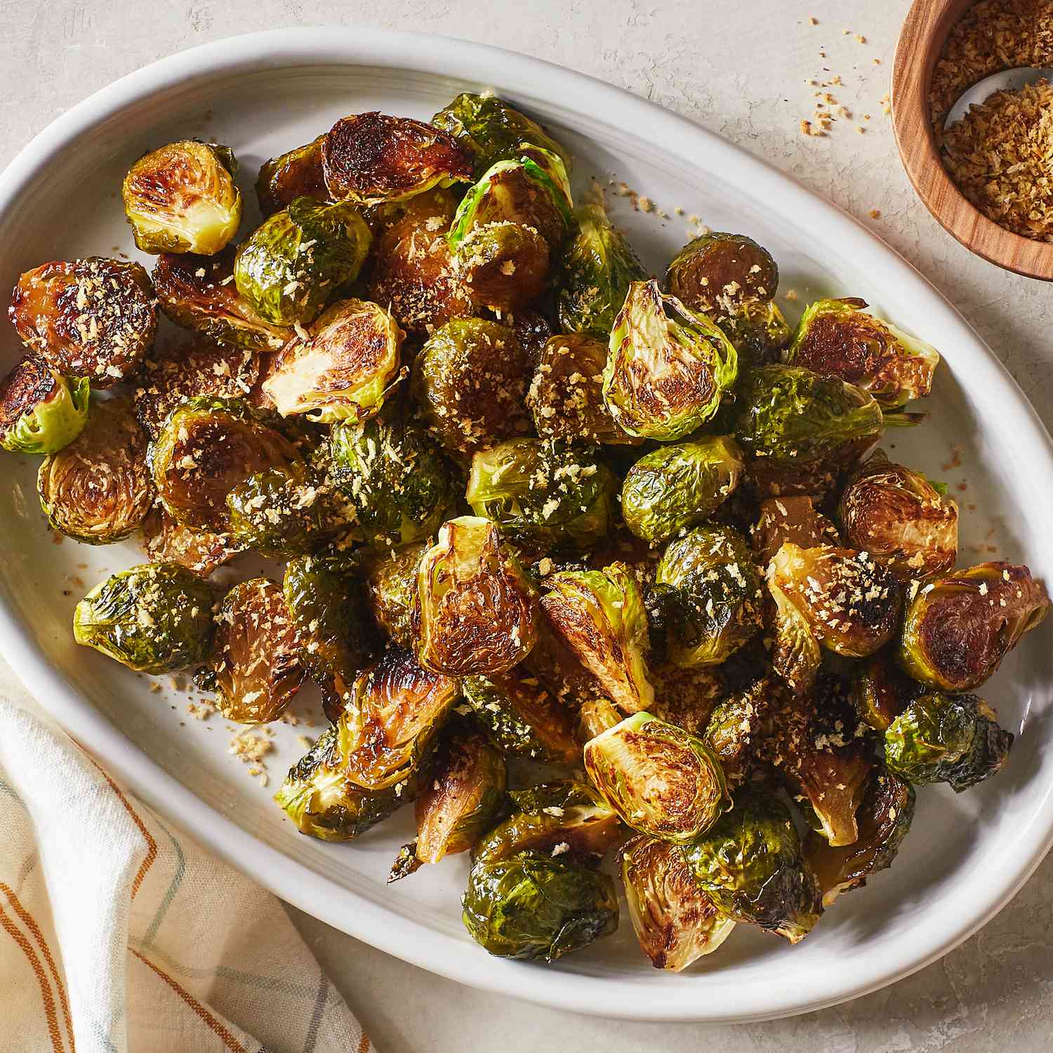 Crispy Roasted Brussels Sprouts with Panko
