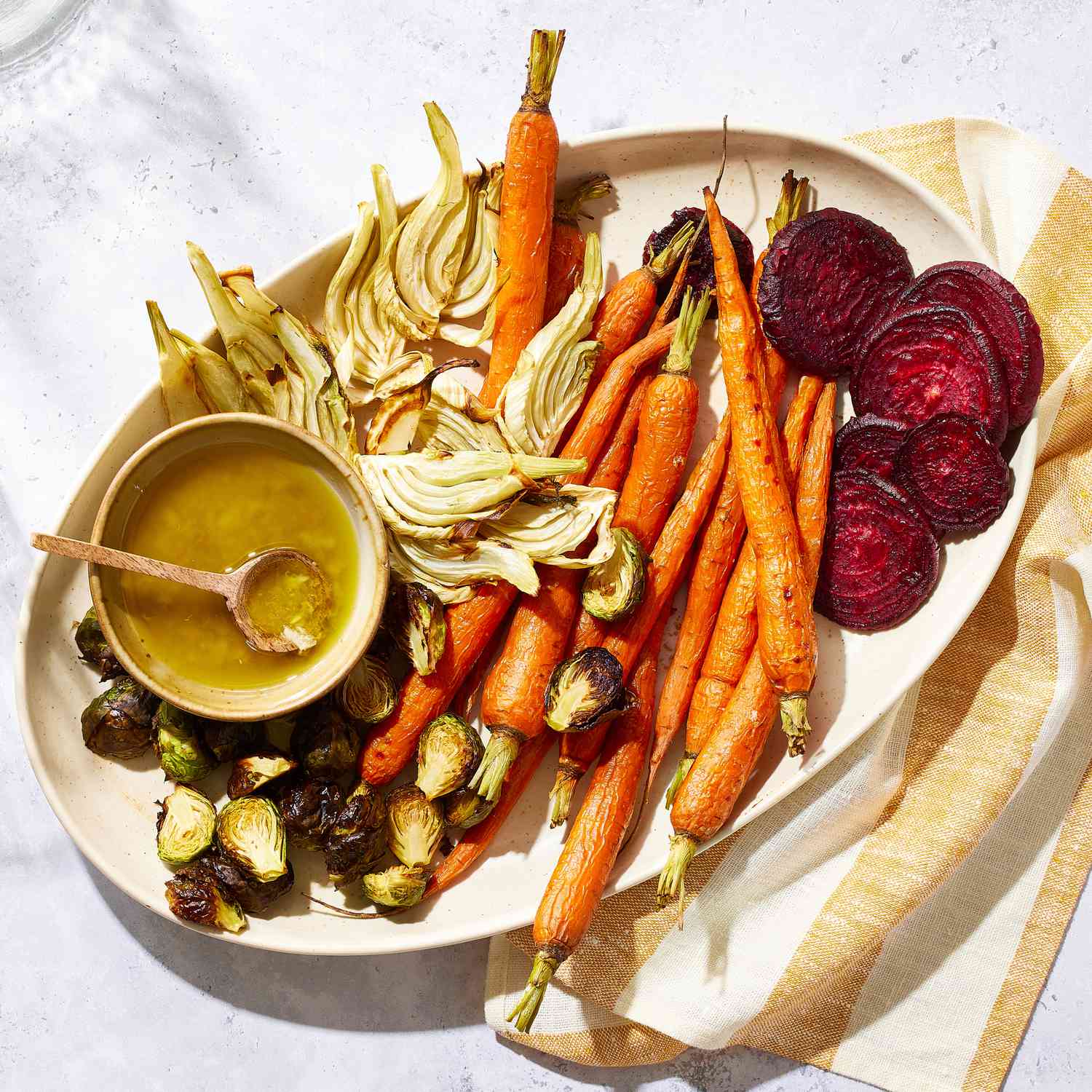 a recipe photo of the Roasted Vegetables with Lemon-Garlic Vinaigrette