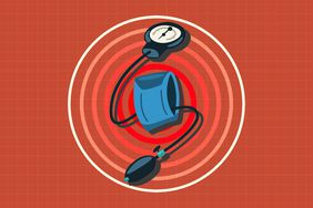 illustration of a blood pressure monitor with inflammation marks