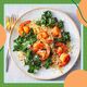 a recipe photo of BBQ Shrimp with Garlicky Kale & Parmesan-Herb Couscous