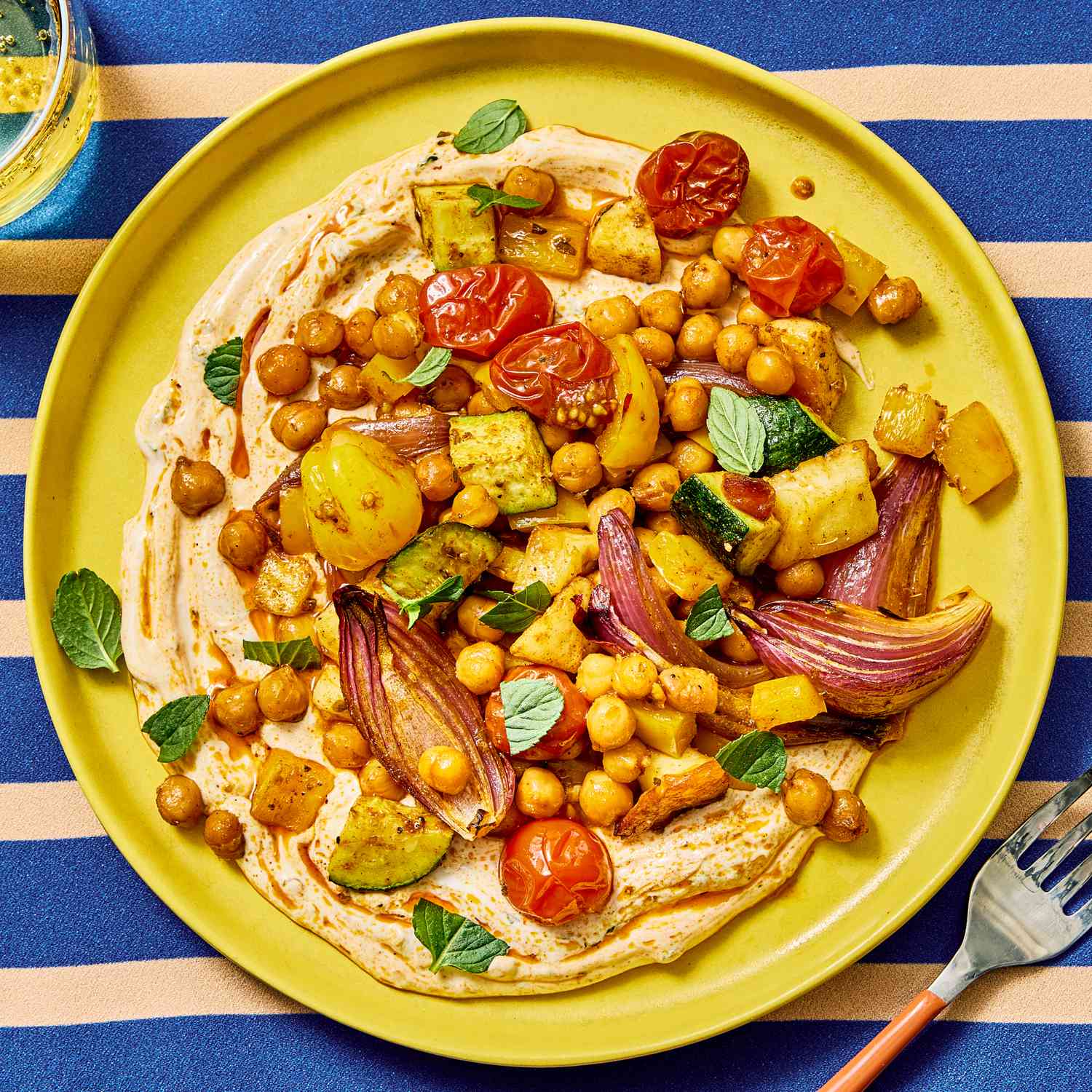 an image of the Sheet-Pan Halloumi with Roasted Chickpeas & Veggies