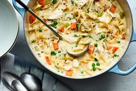 Creamy Chicken Noodle Soup with Rotisserie Chicken