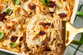 an image of the Creamy Sun-Dried Tomato Chicken & Spaghetti Squash Casserole