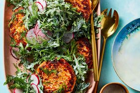 Easy Salmon Cakes with Arugula Salad