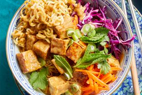 Chinese Crispy Noodles with Tofu & Peanut Sauce