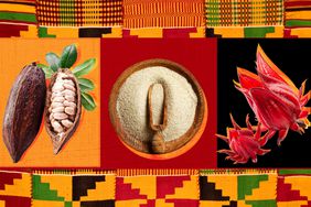 a collage of various foods that are part of the African Heritage diet