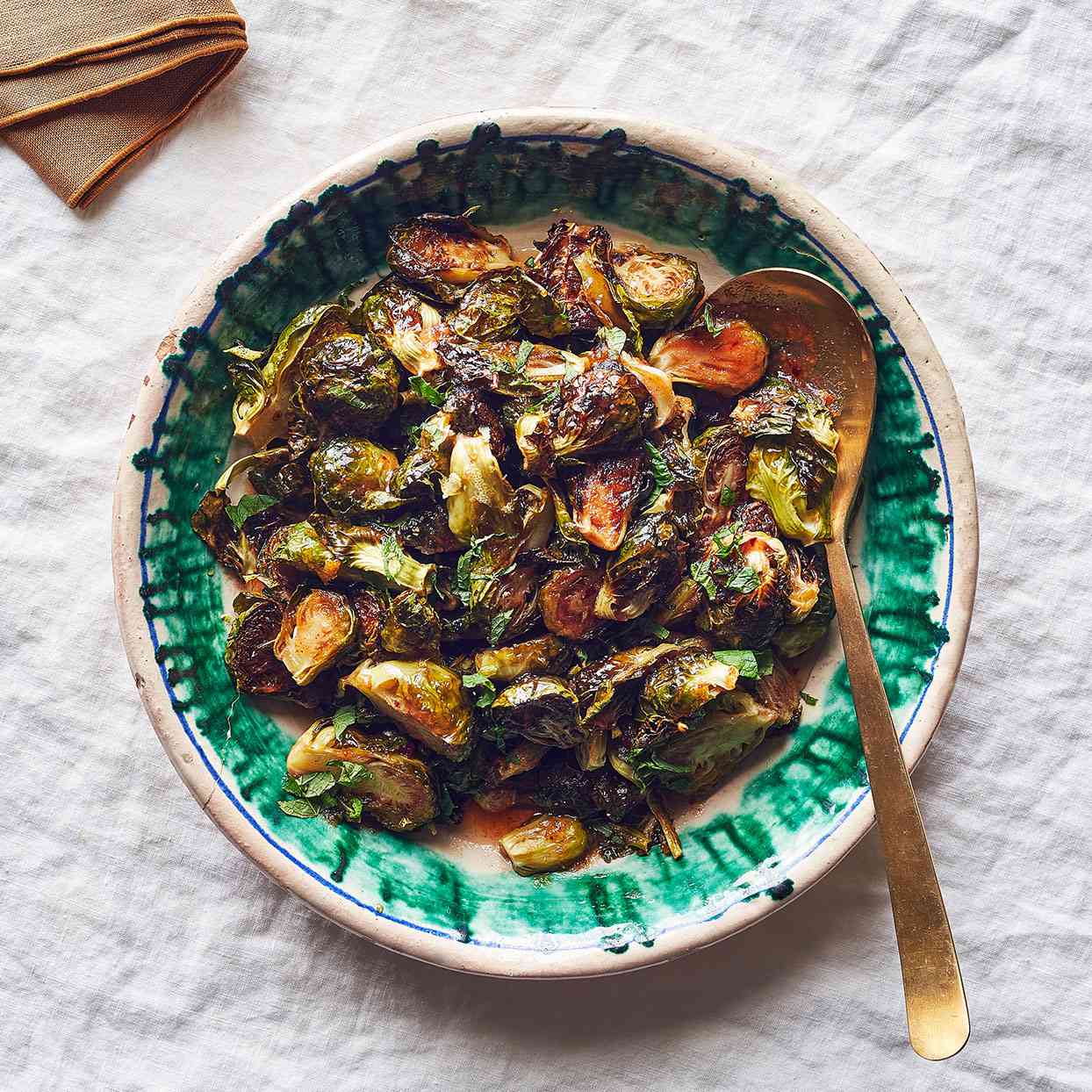 Roasted Brussels Sprouts with Quince Glaze
