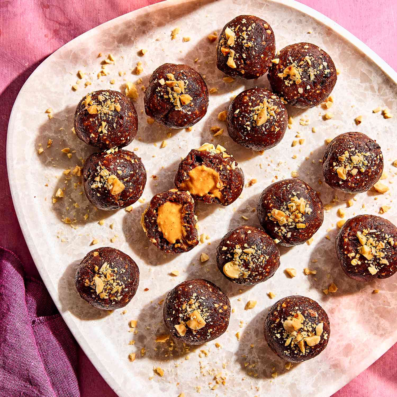 a recipe photo of the Peanut Butter Stuffed Energy Balls