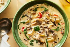 Creamy Mushroom & Spinach Soup with Wild Rice