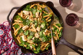 an image of the Chicken & Spinach Skillet Pasta with Lemon & Parmesan
