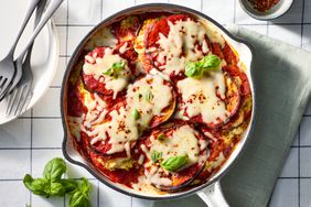 an image of the Cheesy Roasted Eggplant Skillet Casserole