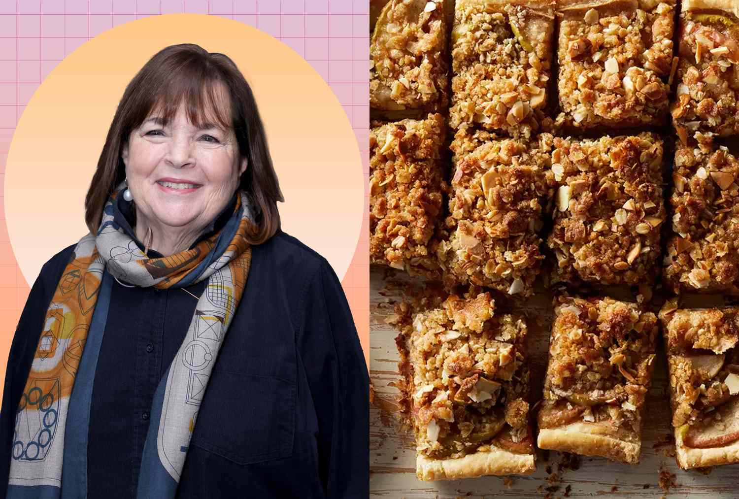 an image of Ina Garten with apple pie bars