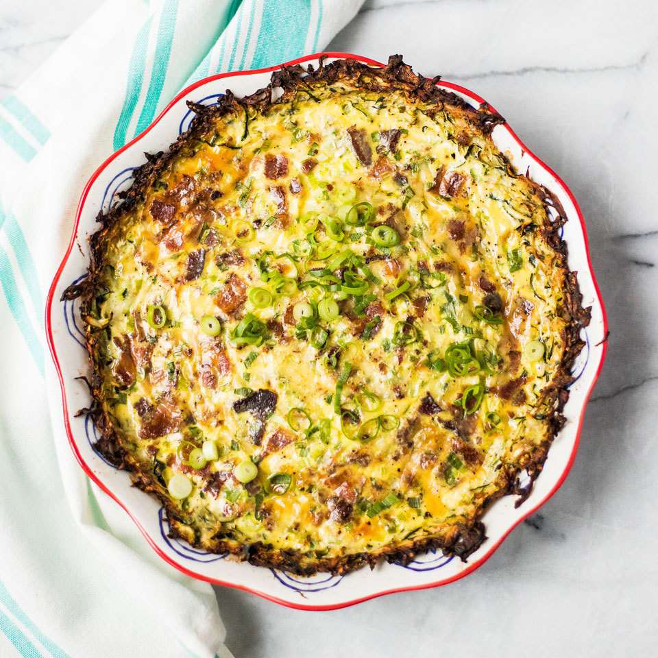 quiche lorraine with zucchini crust