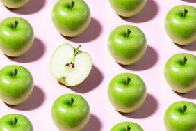 a photo of an apple on a background
