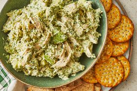 avocado chicken salad and crackers
