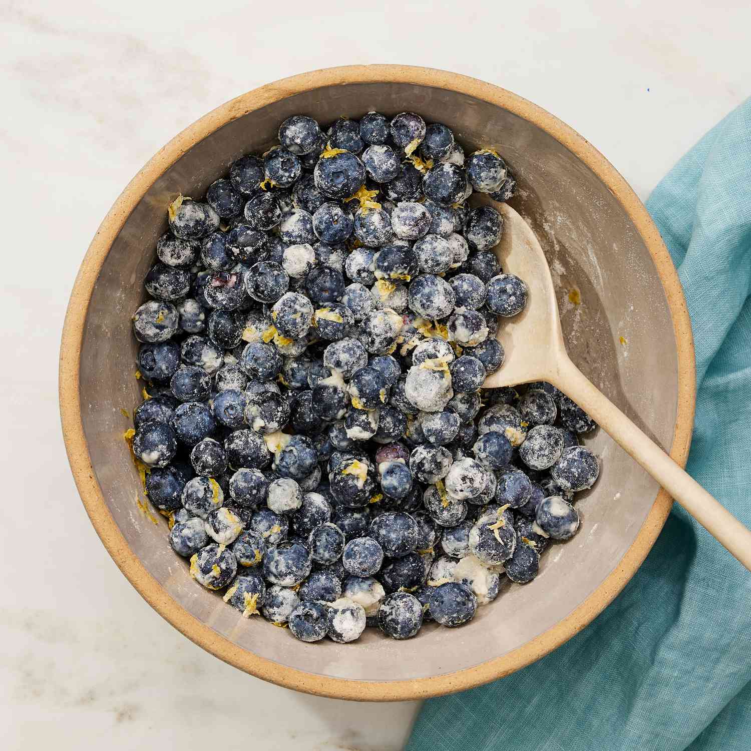 a step in making the Easy Lemon Blueberry Crisp