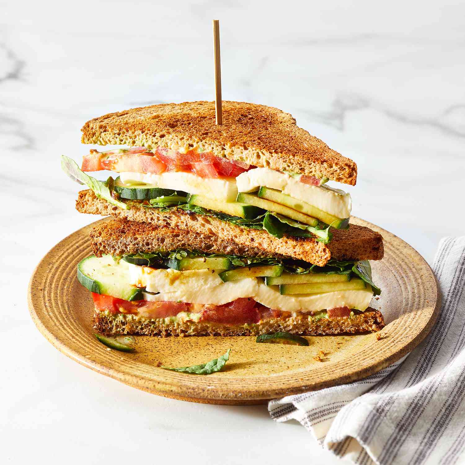 cucumber caprese sandwich