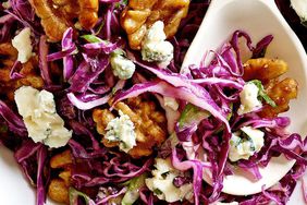 Red Cabbage Salad with Blue Cheese & Maple-Glazed Walnuts