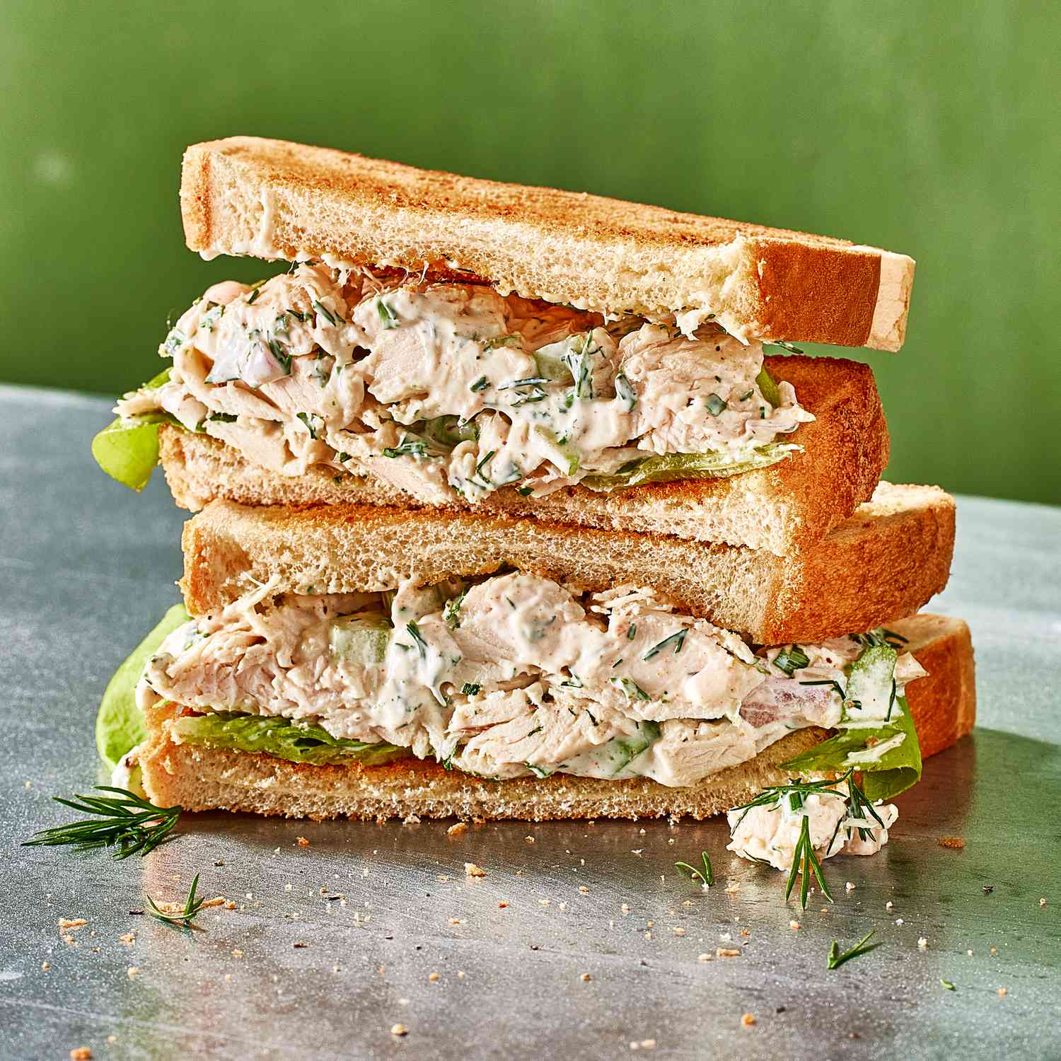 a recipe photo of the Chicken Salad served as a sandwich