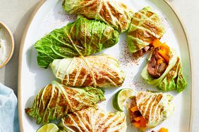 a recipe photo of the Air-Fryer Steak & Pepper Cabbage Rolls
