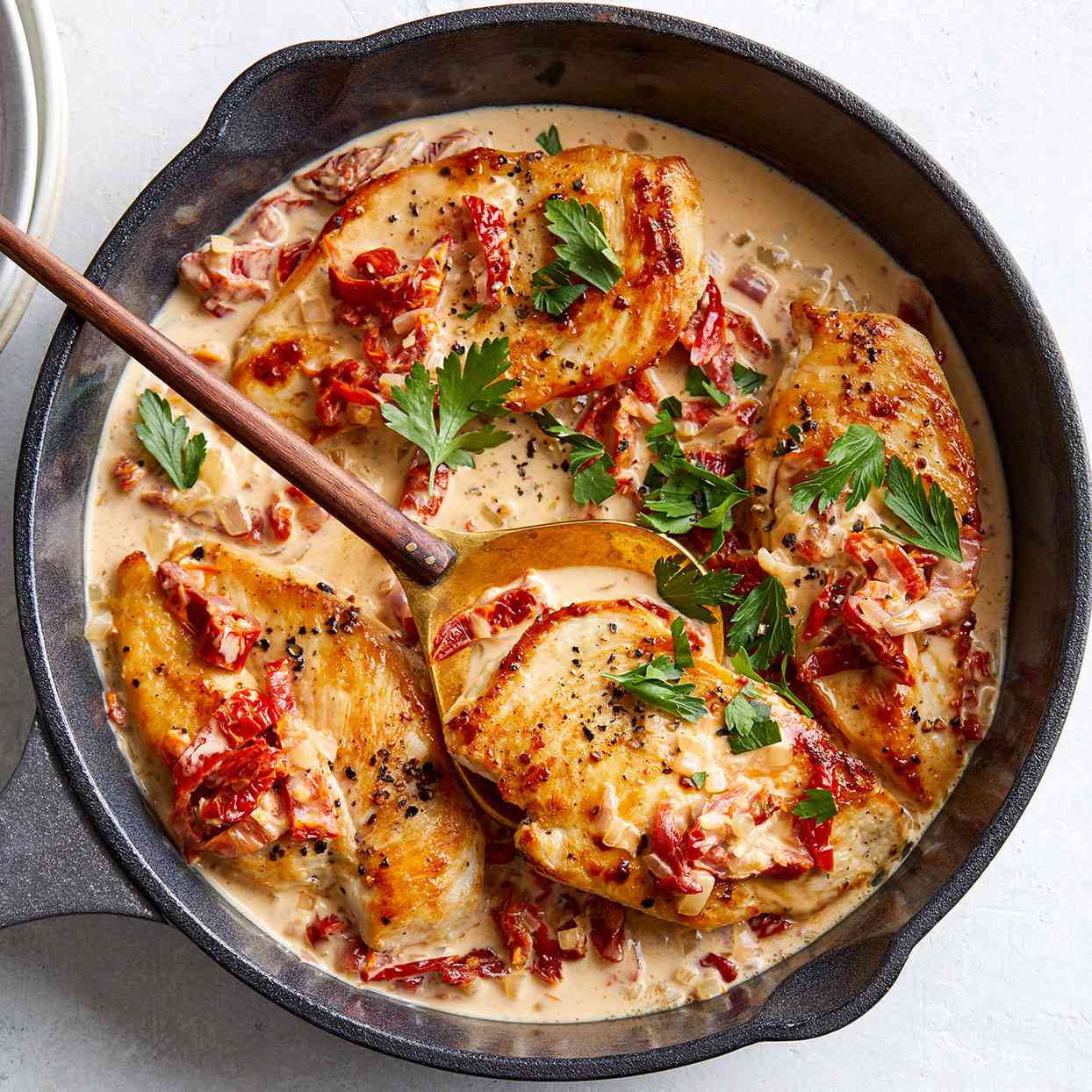 Chicken Cutlets with Sundried Tomato Cream Sauce