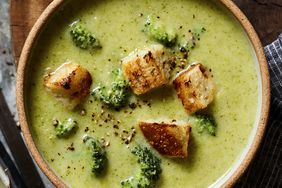 Smoked gouda-broccoli soup