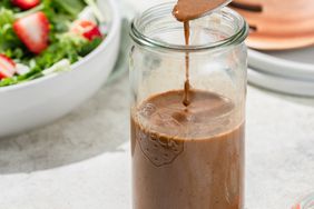 a recipe photo of the Balsamic Vinaigrette in a jar