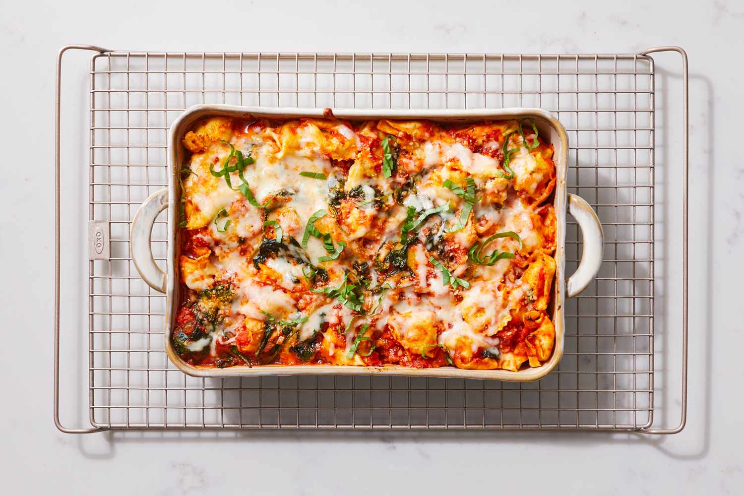 a step in making the Spinach & Tortellini Casserole