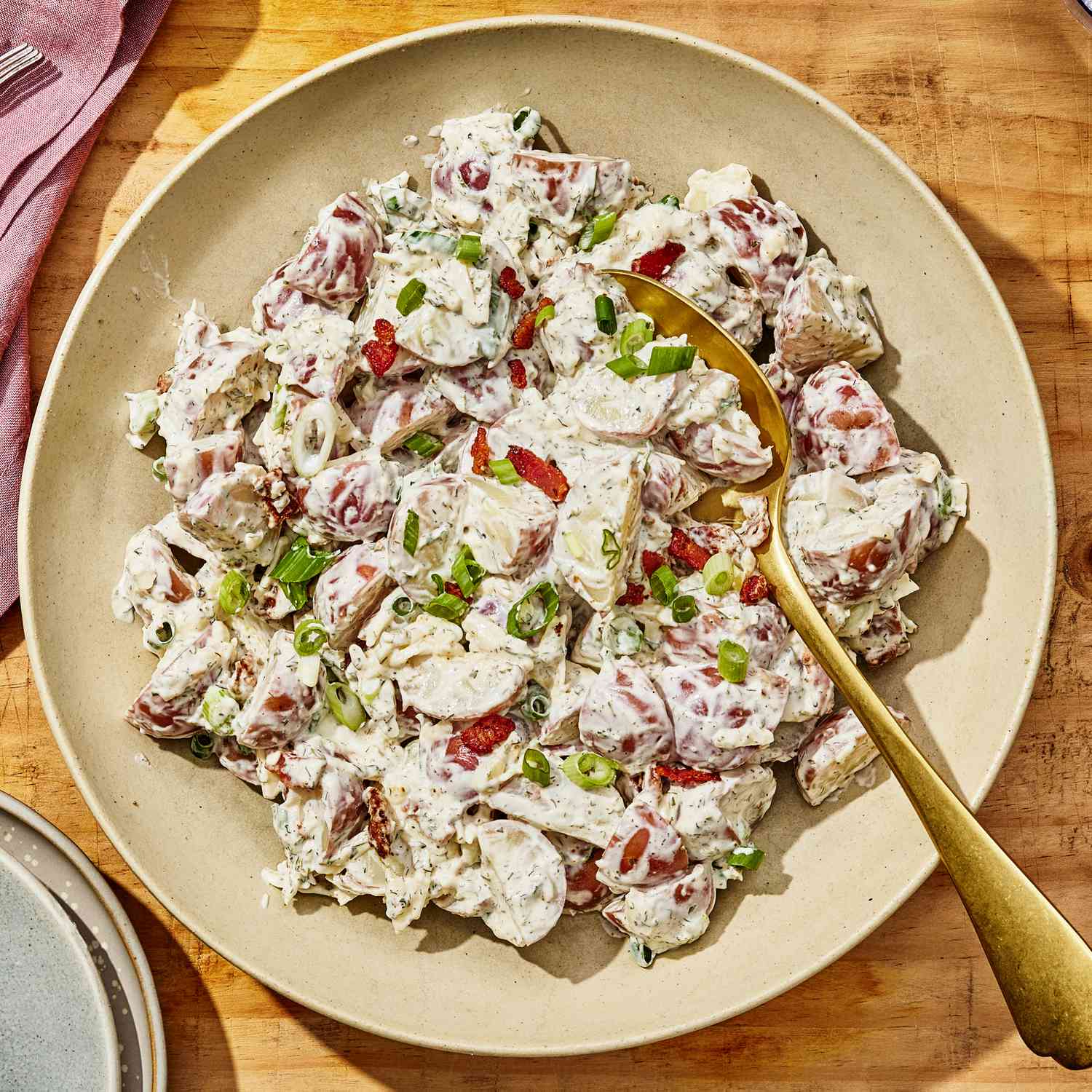 a recipe photo of the Bacon Ranch Potato Salad