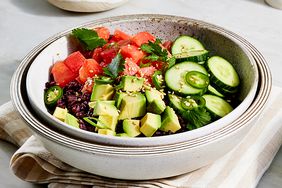 a recipe photo of the Watermelon-Sesame Poke Bowls