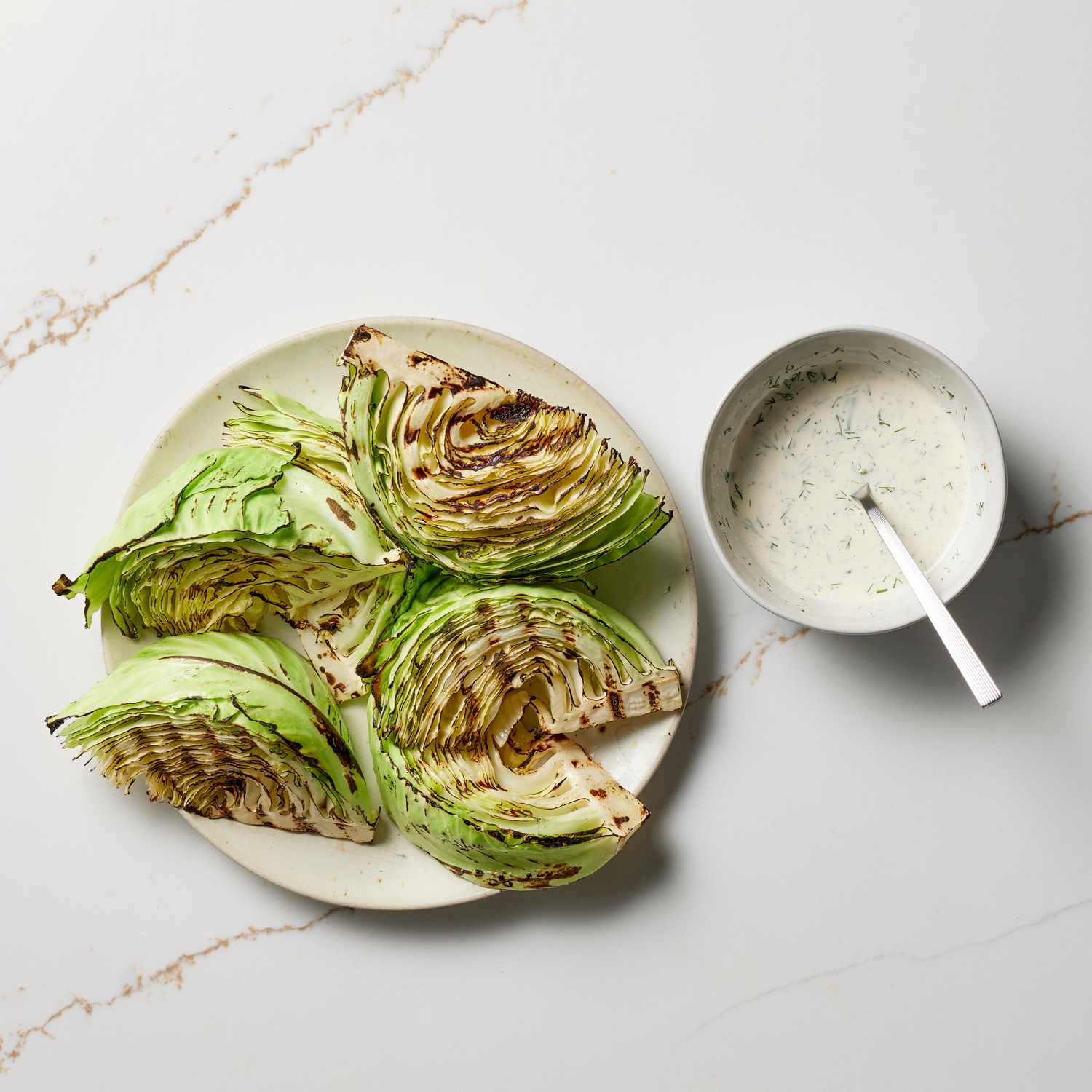Charred Cabbage with Buttermilk-Herb Dressing