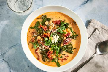 an image of the Marry Me Chickpea Soup with Kale