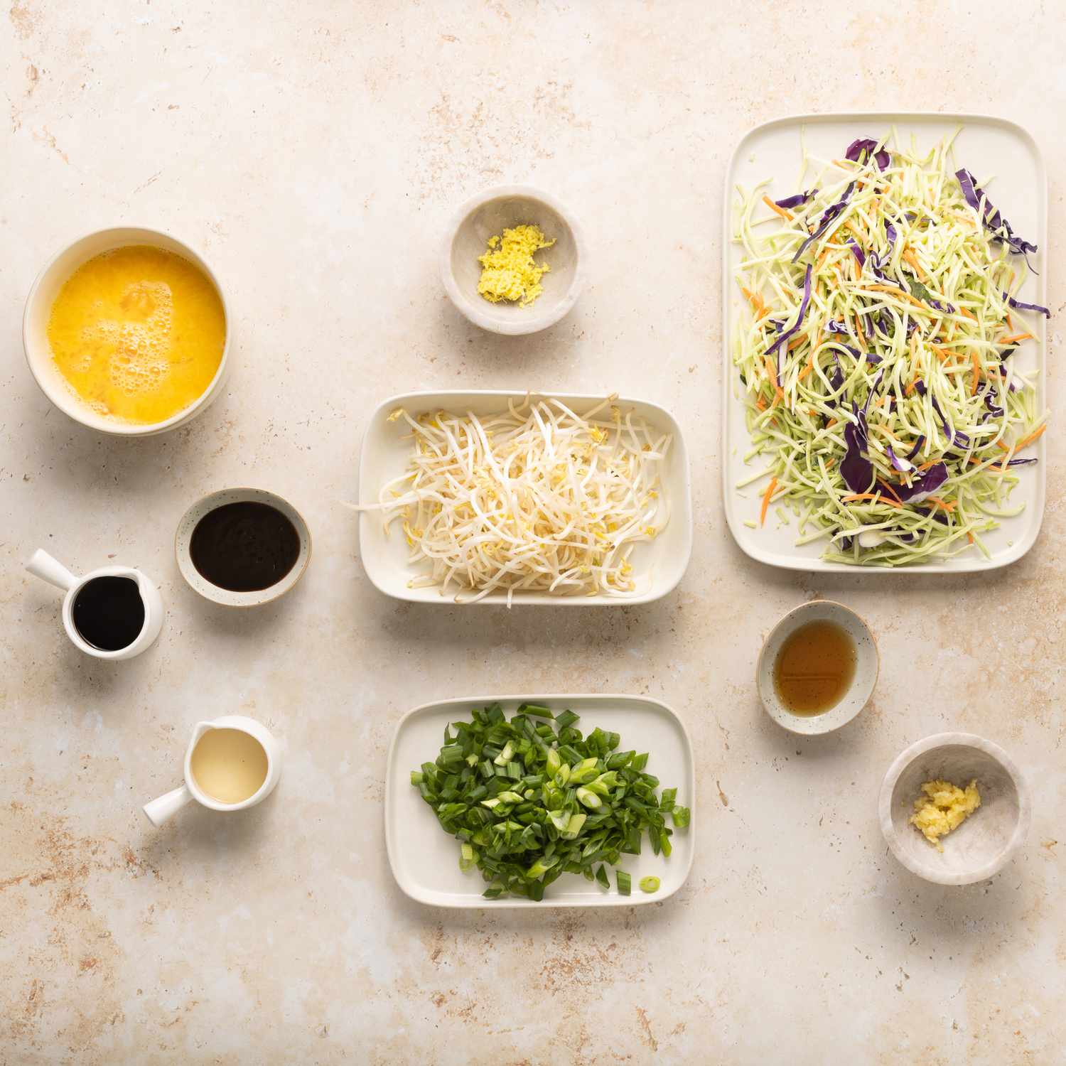 Ingredients for the Moo Shu-style vegetables recipe