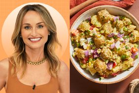 a side by side of Giada and EatingWell's Instant-Pot Potato Salad