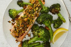 SPistachio-Crusted Salmon with Broccoli