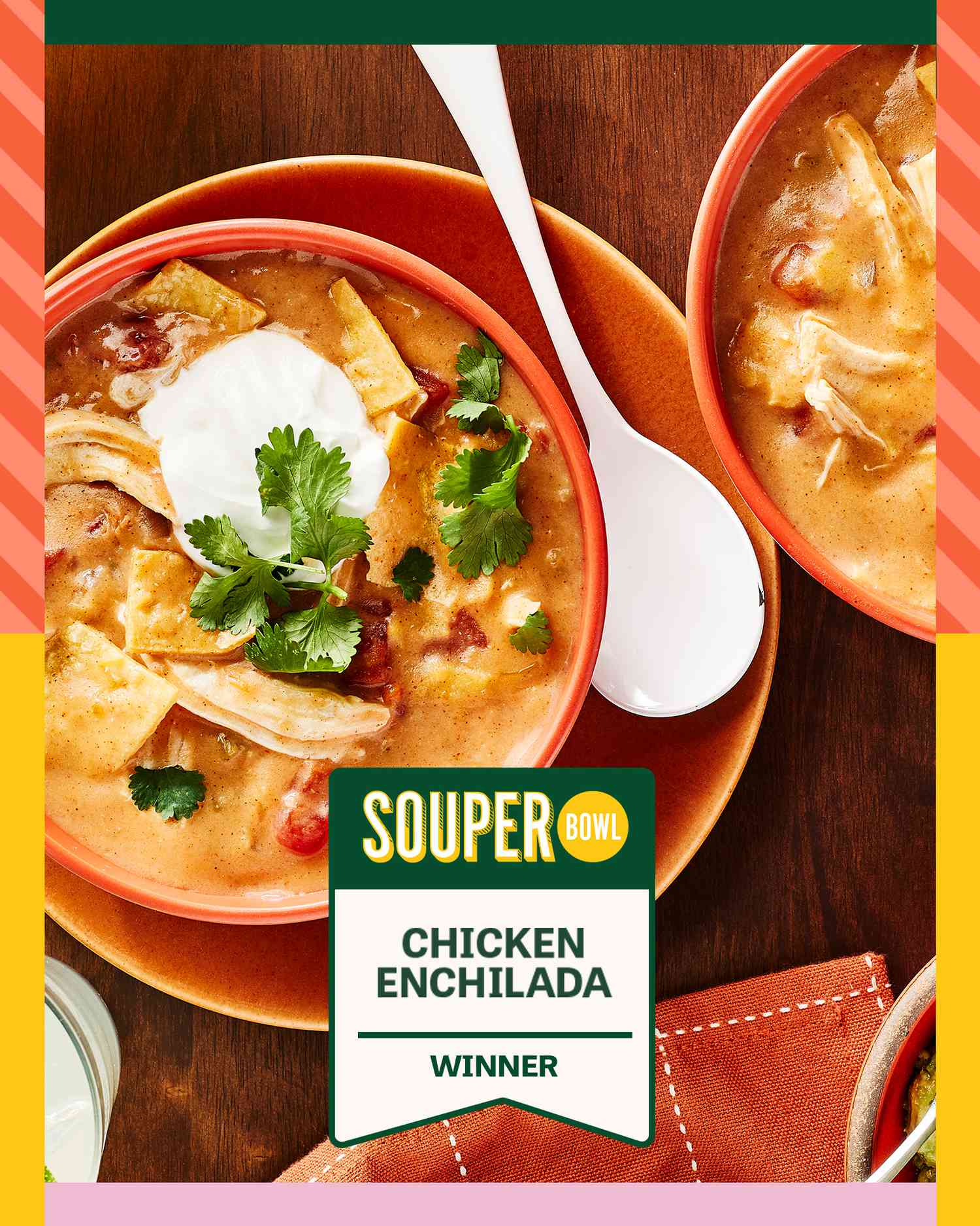 a photo of the Souper Bowl winner Chicken Enchilada soup