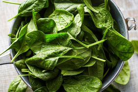 fresh washed spinach