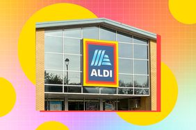 The exterior of an Aldi supermarket with its signage