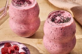 an image of the Raspberry-Peach-Chia Seed Smoothie