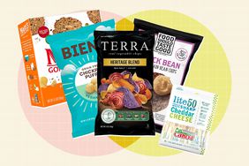 5 diabetic friendly snacks on a designed background