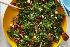Massaged Kale Salad with Grapes & Cheddar