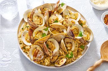 an image of the Clams with Brown Rice Risotto