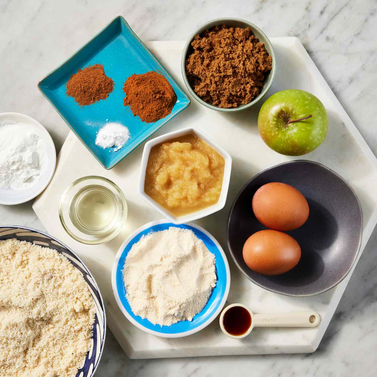 an image of the ingredients to make the Low-Carb Apple Cinnamon Muffins