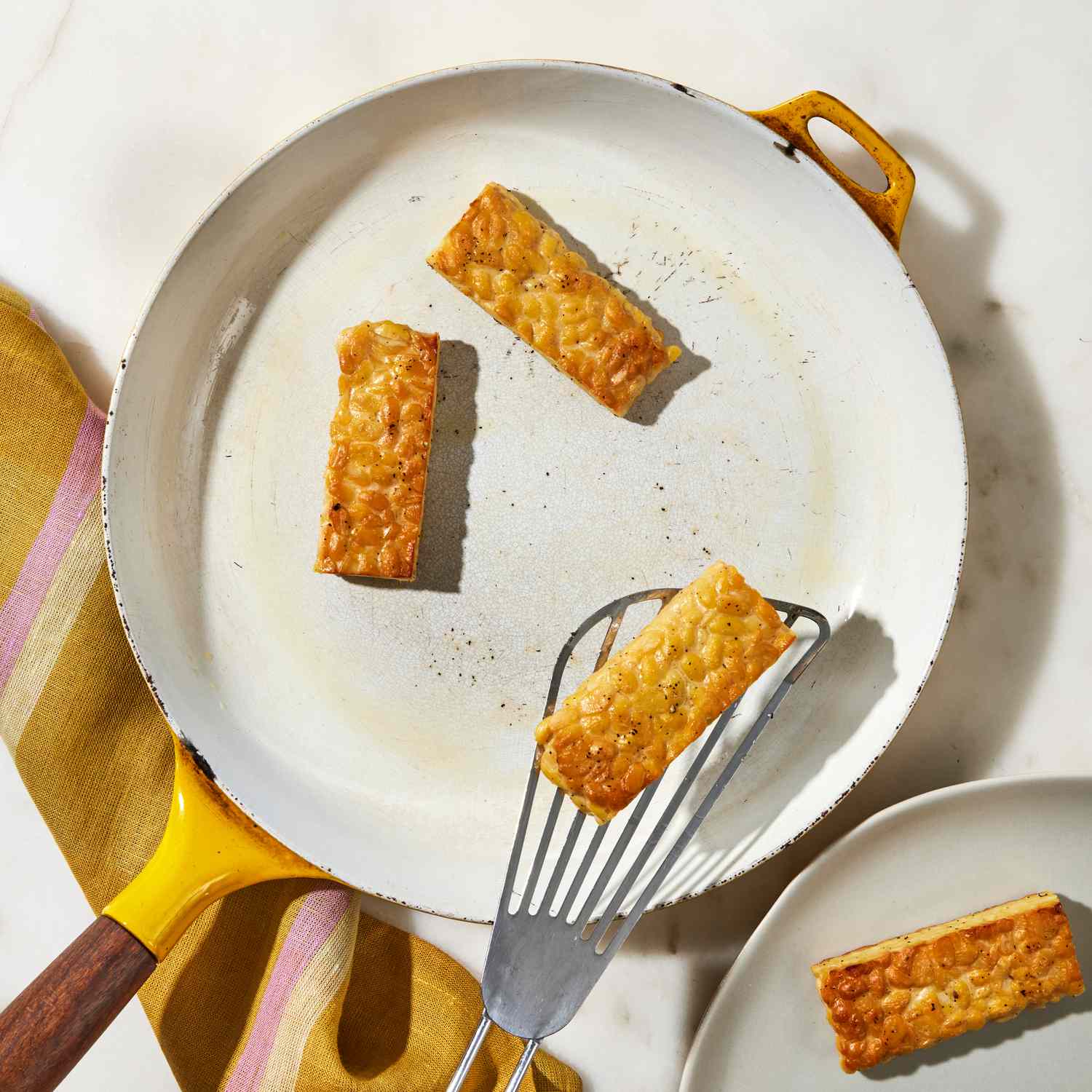 image of Crispy Tempeh Steaks in a pan