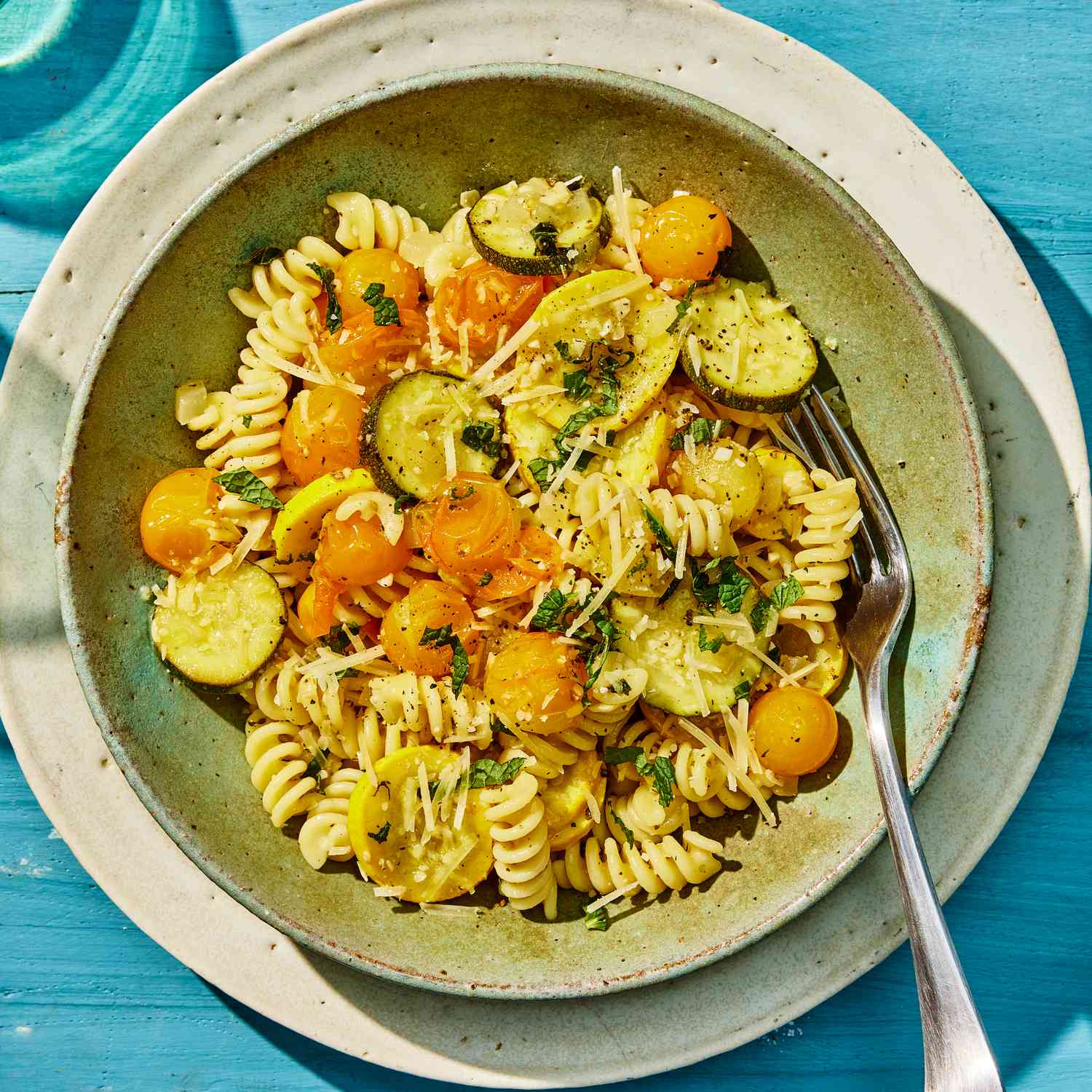 a recipe photo of the Sungold Tomato & Summer Squash Pasta