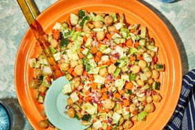 a recipe photo of the Chickpea Chopped Salad with Cabbage, Cucumber & Carrot