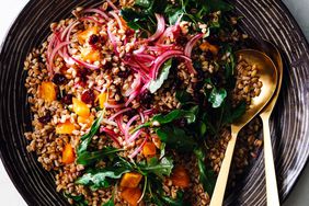 Farro Salad with Cranberries and Persimmons